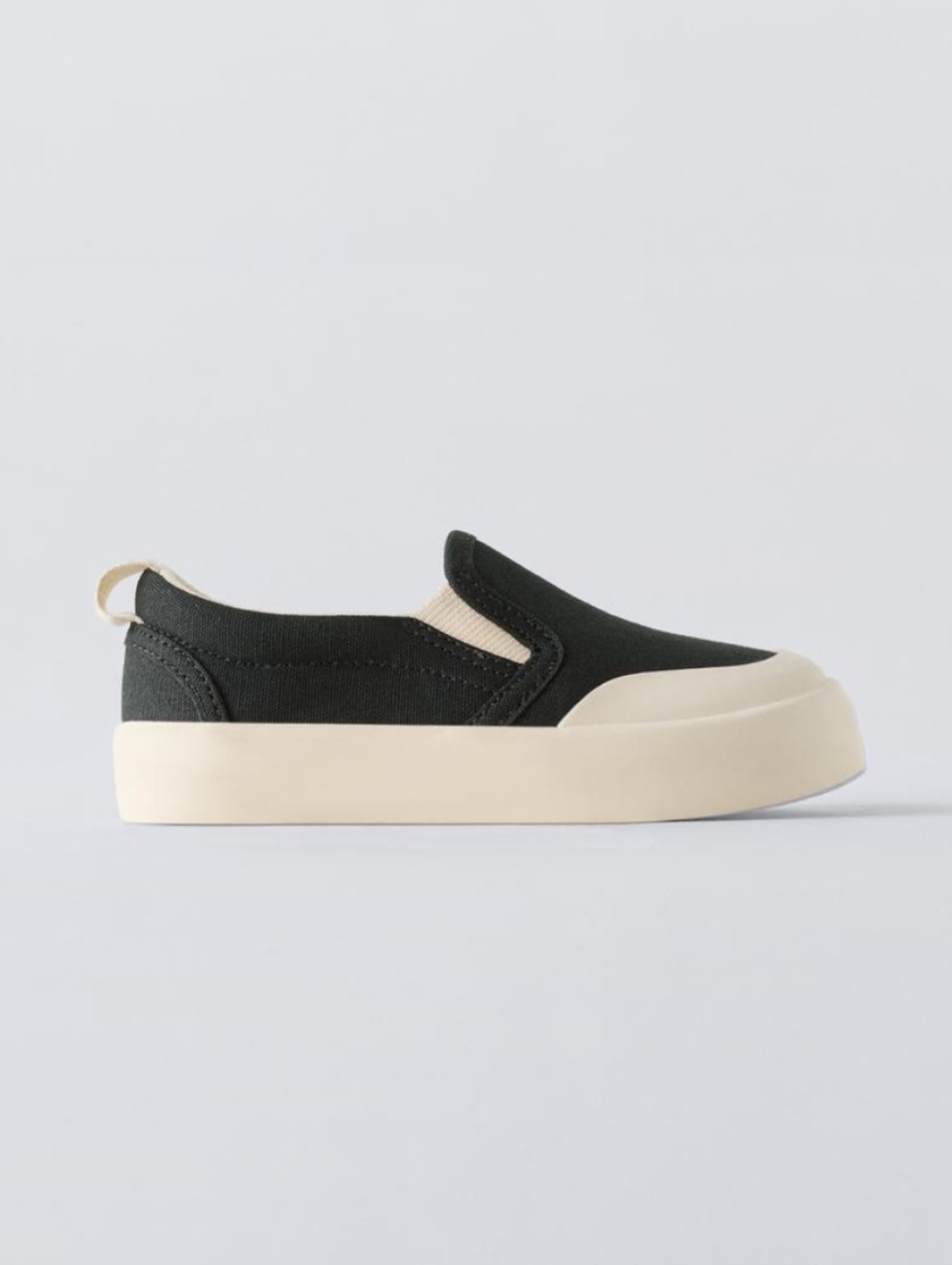 Black Canvas Slip-On Sneakers